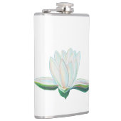 Weiße Lotus-Blume mit leuchtenden Farben Flachmann (Rechts)