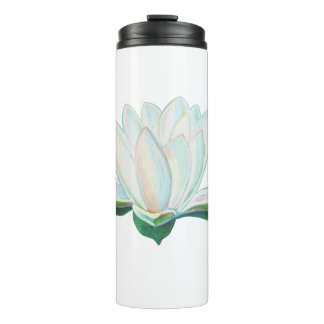 Weiße Lotus-Blume mit leuchtenden Farben Thermosbecher