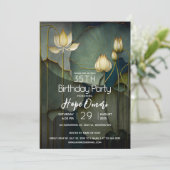 Weiße Lotus-Blume, Schöne Heilnatur Einladung (Stehend Vorderseite)