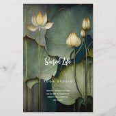 Weiße Lotus-Blume, Schöne Heilnatur Flyer (Hinten)