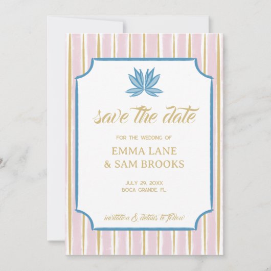 Weiße Lotus-Hochzeit Save The Date (Vorderseite)