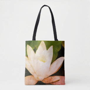Weiße Lotusblume, botanisches Foto Tasche
