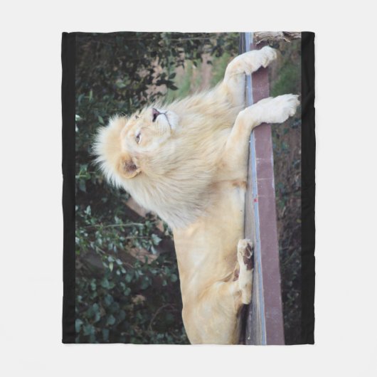 Weiße Löwe-Fleecedecke Fleecedecke (Vorderseite)