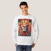 Weiße Löwe mit Blumenmane T - Shirt Design (Vorne ganz)