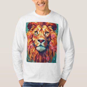 Weiße Löwe mit Blumenmane T - Shirt Design