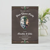 Weiße Löwe und Frau Einladung (Stehend Vorderseite)