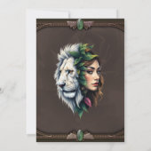 Weiße Löwe und Frau Einladung (Rückseite)