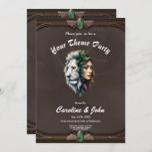 Weiße Löwe und Frau Einladung (Vorne/Hinten)