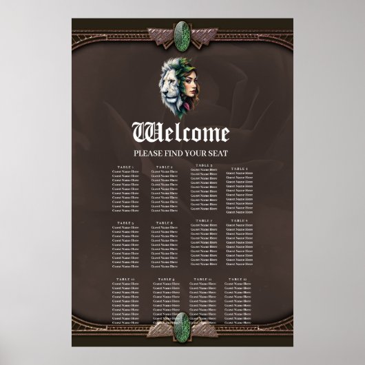 Weiße Löwe und Frau Poster (Vorne)