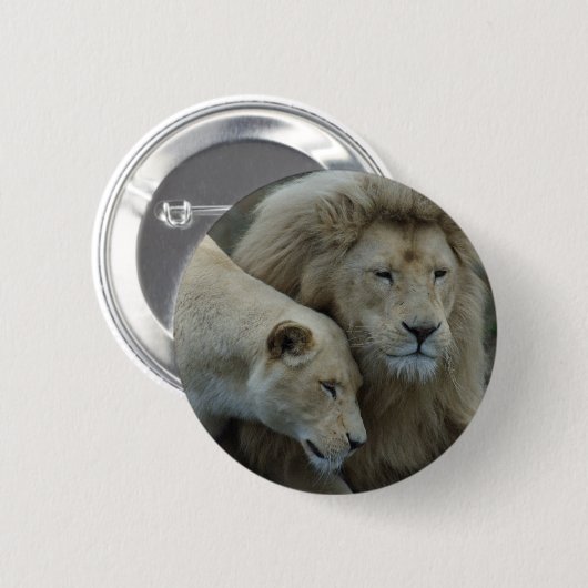 Weiße Löwen Button (Vorne & Hinten)