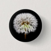 Weiße Löwenzahn-Blumen-Pflanze Button (Vorderseite)