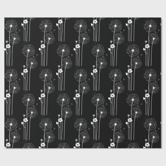 Weiße Lüster auf schwarz Geschenkpapier (Flach)