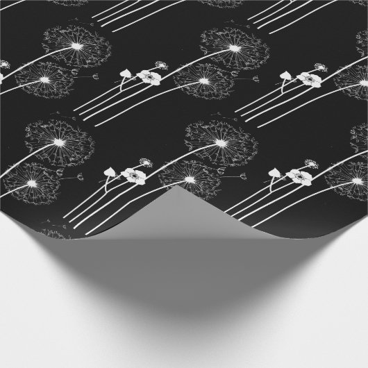 Weiße Lüster auf schwarz Geschenkpapier (Ecke)