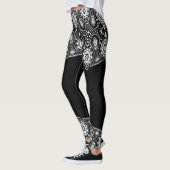 Weiße Mädchen auf veränderbarem schwarzen Hintergr Leggings (Links)