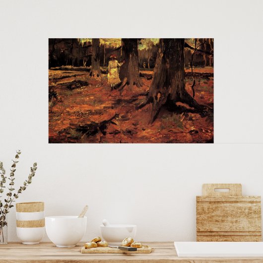 Weiße Mädchen im Wald, Vincent van Gogh Poster (Küche)