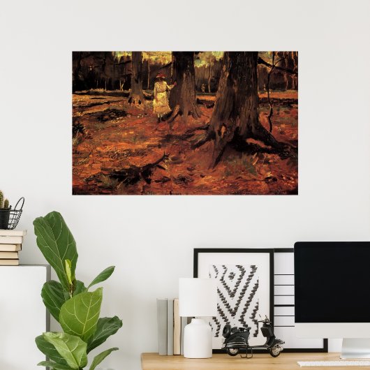 Weiße Mädchen im Wald, Vincent van Gogh Poster (Heimbüro)