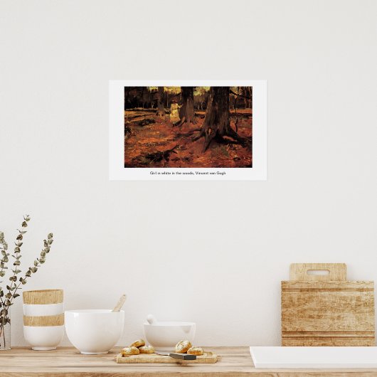 Weiße Mädchen im Wald, Vincent van Gogh Poster (Küche)