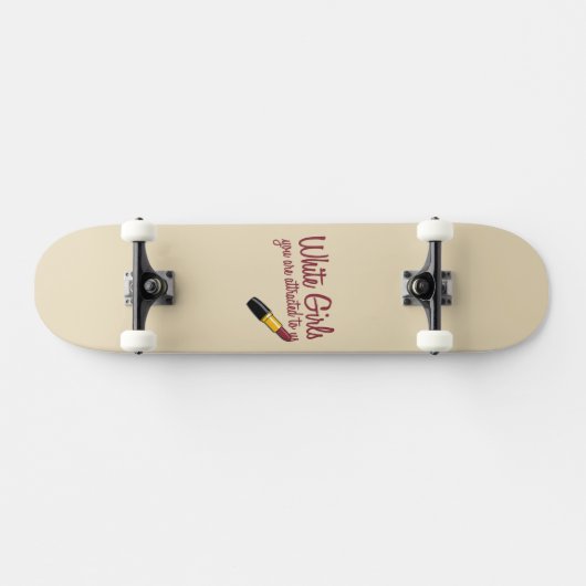 Weiße Mädchen Skateboard (Horizontal)