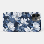 Weiße Magnolia-Blume, blauer Hintergrund Case-Mate iPhone Hülle (Rückseite (Horizontal))