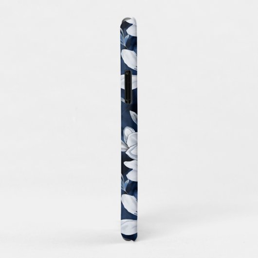 Weiße Magnolia-Blume, blauer Hintergrund Case-Mate iPhone Hülle (Hinten/Rechts)