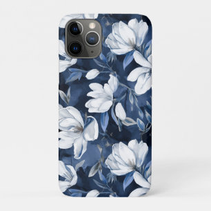 Weiße Magnolia-Blume, blauer Hintergrund Case-Mate iPhone Hülle