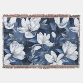 Weiße Magnolia-Blume, blauer Hintergrund Decke (Vorderseite)