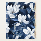 Weiße Magnolia-Blume, blauer Hintergrund Planer (Rückseite)