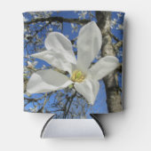 Weiße Magnolia-Blume in Bäumen. Dosenkühler (Vorderseite)