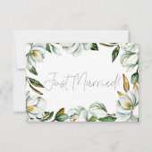 Weiße Magnolia Blumenhochzeit nur verheiratet (Vorderseite)