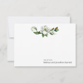 Weiße Magnolia Blumenzwiese Dankeschön Karte (Rückseite)