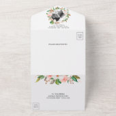 Weiße Magnolia Blush Pink Blumenzeremonie All In One Einladung (Außenbereich)