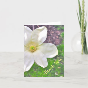WEISSE MAGNOLIA/DANKE/FOTOG./KUNSTBARE TEXT DANKESKARTE