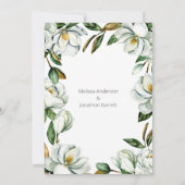 Weiße Magnolia Flora Rustikale Verlobung Einladung (Rückseite)