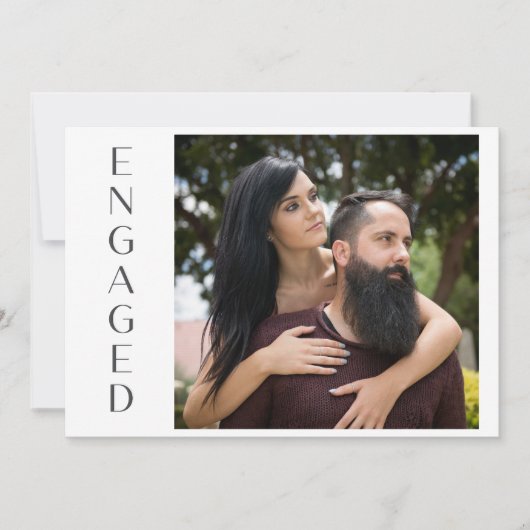 Weiße Magnolia Flora Rustische Verlobung Ankündigung (Vorderseite)