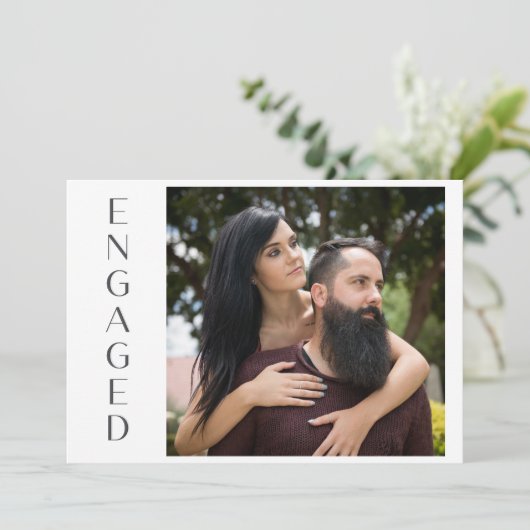 Weiße Magnolia Flora Rustische Verlobung Ankündigung (Stehend Vorderseite)