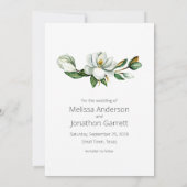 Weiße Magnolia Floral Rustikal Save The Date (Rückseite)