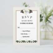 Weiße Magnolia Grüne Blumenkarte RSVP Card Einladung (Stehend Vorderseite)