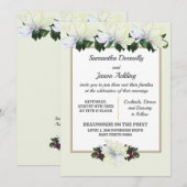 Weiße Magnolia Grüne Blumenzwiebelladen Einladung (Vorne/Hinten)