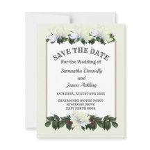 Weiße Magnolia Grüne Blüte Save the Date