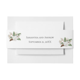 Weiße Magnolia-Hochzeit Einladungsbanderole