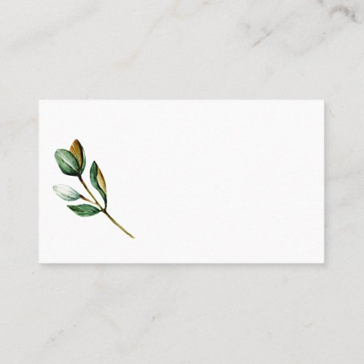 Weiße Magnolia Rustikale Hochzeitskarte Platzkarte (Rückseite)