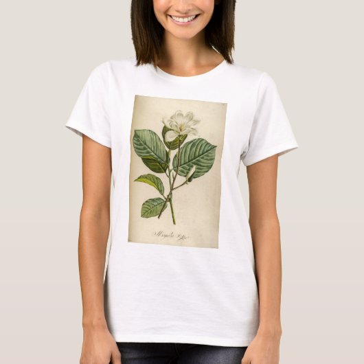 Weiße Magnolia-T - Shirt (Vorderseite)