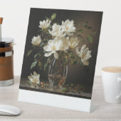 Weiße MagnoliaPedestal-Zeichen Sockelschild (In Situ)