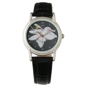 Weiße Magnolie Armbanduhr