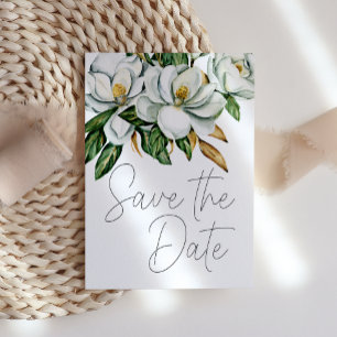 Weiße Magnolie Floral Rustikal Save The Date
