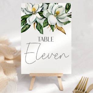 Weiße Magnolie Florale Rustikale Hochzeit Tischnum Tischnummer