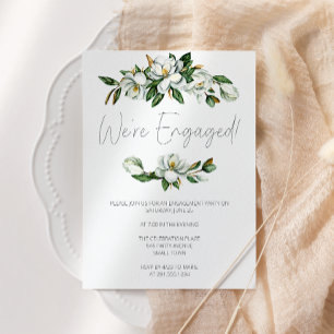 Weiße Magnolie Florale Rustikale Hochzeitseinladun Einladung
