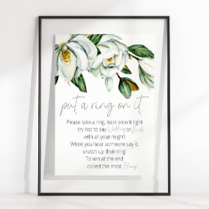 Weiße Magnolie Rustikale Blumige Wette, dass du es Poster