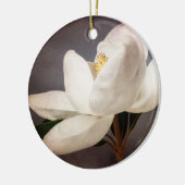 Weiße Magnolien Blume Blumenkohl Blume Grau Keramik Ornament (Links)