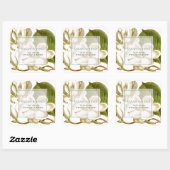 Weiße Magnolien-Blume Quadratischer Aufkleber (Blatt)